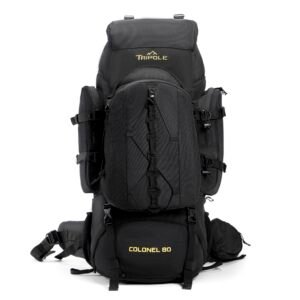 TRIPOLE Colonel Metal Frame Rucksack with Detachable Bag & Rain Cover for Trekking & Travelling | Men & Women | 3 Year Warranty
