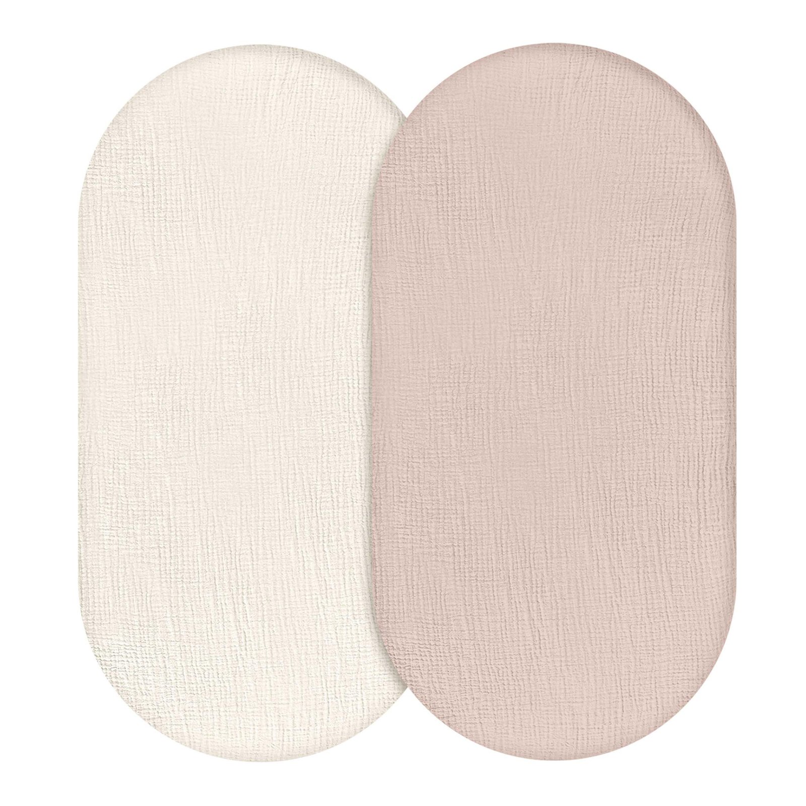 Muslin Bassinet Sheets 2 Pack, Universal Cotton Fitted Baby Mattress Sheet