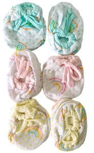 CUTEABLY New Born Baby Mittens and Booties Combo Gloves & Socks Set for 0-6 Months Infant,Multicolor(Pack of 3)