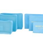 6 Sets Travel Organizers Packing Cubes Luggage Organizers Compression Pouches (Light Blue)