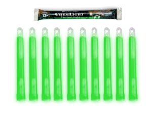 Cyalume ChemLight Military Grade Chemical Light Sticks, Green, 6 Long, 12 Hour Duration (Pack of 10)”