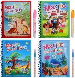 Toy Imagine Water Magic Coloring Books for Kids with 4 Refillable Pens Pack