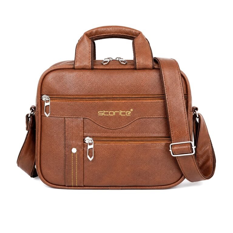 Storite Stylish Small PU Leather Sling Cross Body Travel Office One Side Shoulder Bag for Men Women