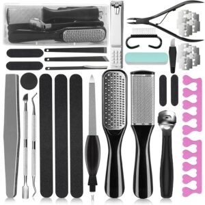 EKOCSIO Professional Pedicure Kit, 36 in 1 Stainless Steel Foot Care Kit Foot Rasp Dead Skin Remover for Home & Salon Care
