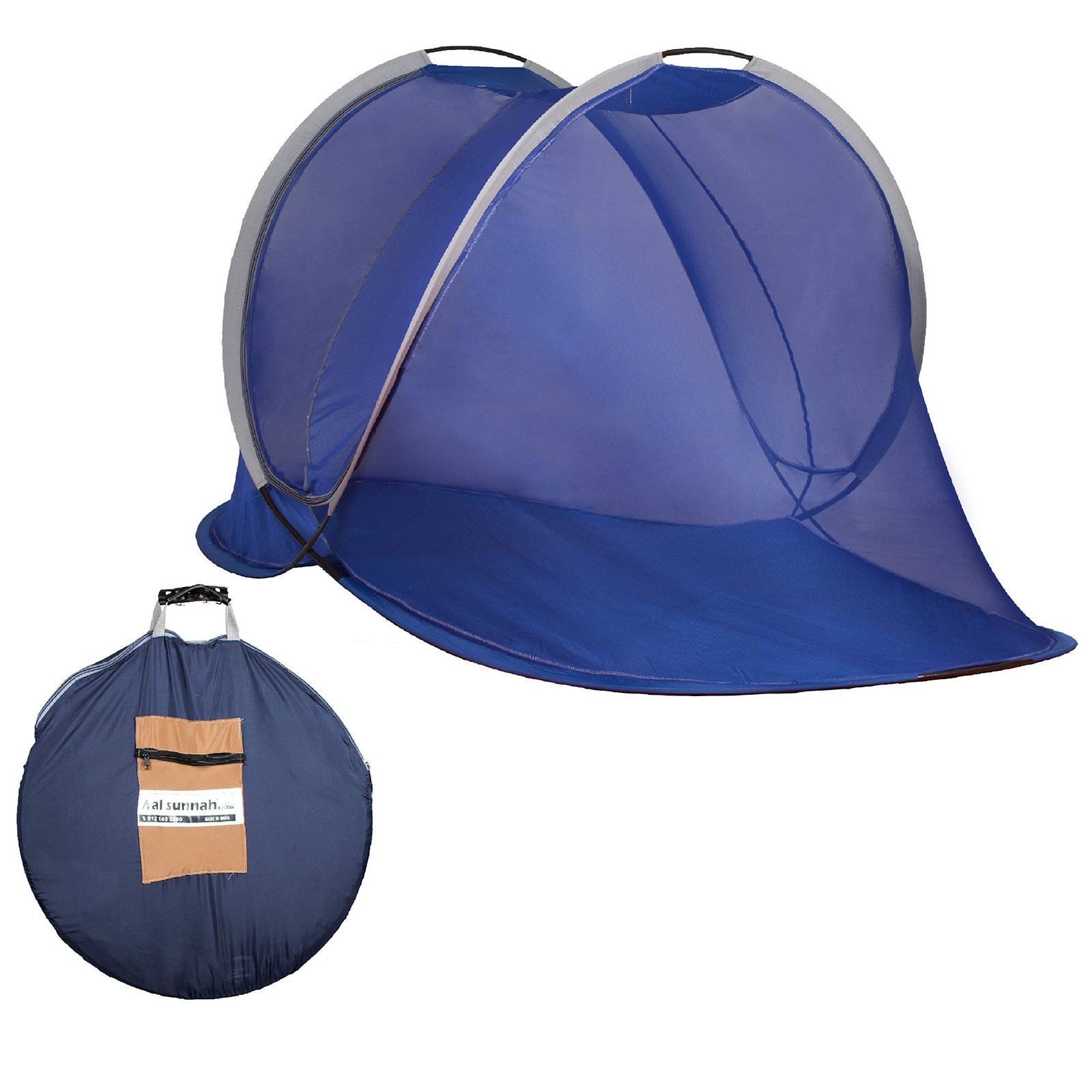 Foldable Mosquito Net for Single Bed (6.5 ft, Blue)