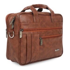 Zipline Laptop bags for men office use | Faux Leather SMALL laptop bag for Man – Fits 13 inch Laptop/Macbook/Macbook Pro/Tablet Messenger Bags For Mens (1-Tan Bag)