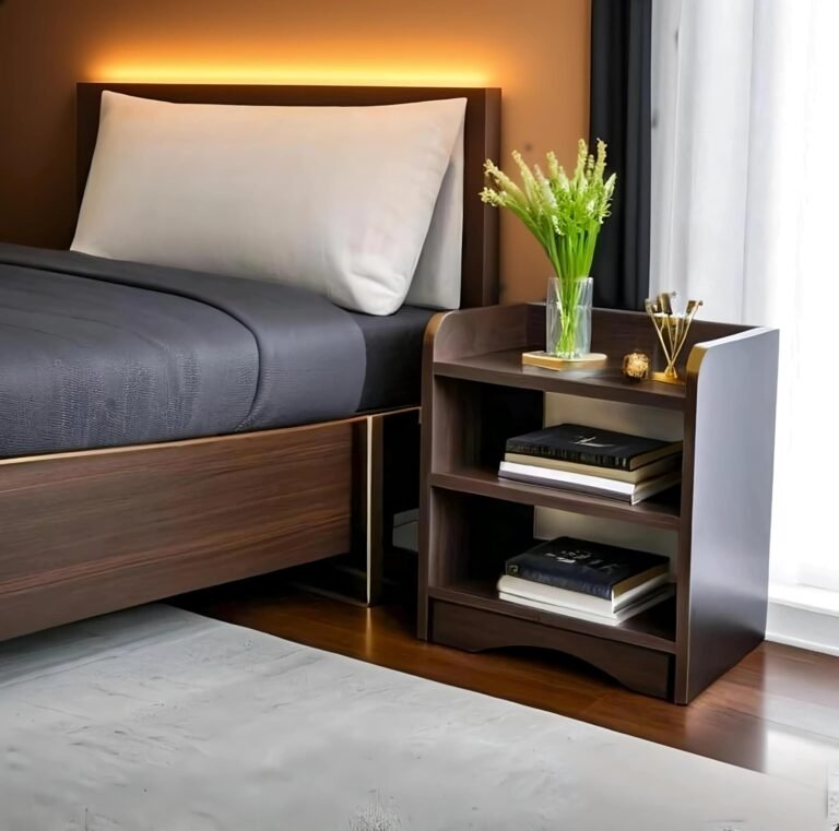 Yookeer Modern Bedside Table with 3 Shelves,Bed Side Table Wooden Organizer Stand/Home Decor Table/Coffee Table/End Table/Side Table for Bedroom/End Table for Living Room 40.6×25.4×50.8 cm,Dark Brown