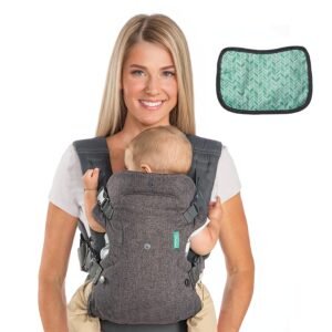 Infantino Flip 4-in-1 Convertible Carrier with Adjustable Ergonomic seat, Head Support, Shoulder Straps, and Waist Belt, 4 Ways to Carry, Can Carry (3.6-14.5 Kgs)… (Grey)