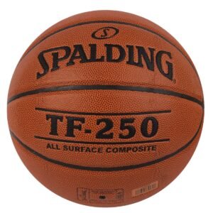 Spalding TF-250 Rubber Moulded Indoor/Outdoor Basketball with Butyl Bladder, Suitable for Practice/Match/Training + Free Air Needle