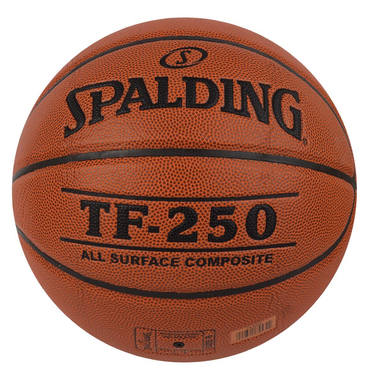 Spalding TF-250 Rubber Moulded Indoor/Outdoor Basketball with Butyl Bladder, Suitable for Practice/Match/Training + Free Air Needle