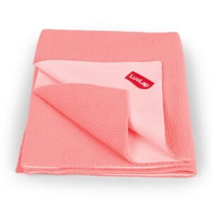 LuvLap Instadry Waterproof Baby Dry Sheet, Extra Large Size 140×200 cm, Extra Absorbent Quick Dry Sheet for New Born,Toddler, Anti-Piling Fleece for Baby, Bed Protector, Pack of 1, Salmon Rose