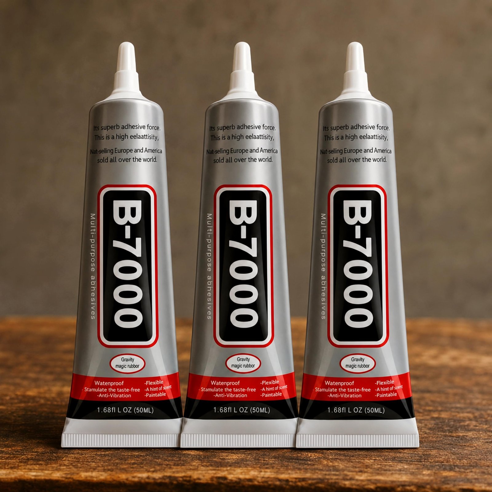 B-7000 Multi-Purpose Adhesive Glue (50ML / 1.68 fl. oz) – Clear Liquid Glue Ideal for Crystal Crafts, Jewelry, Beads, Clothing, Shoes, Fabrics, Screen Repair, Metal, Stone & Glass (Set of 3)