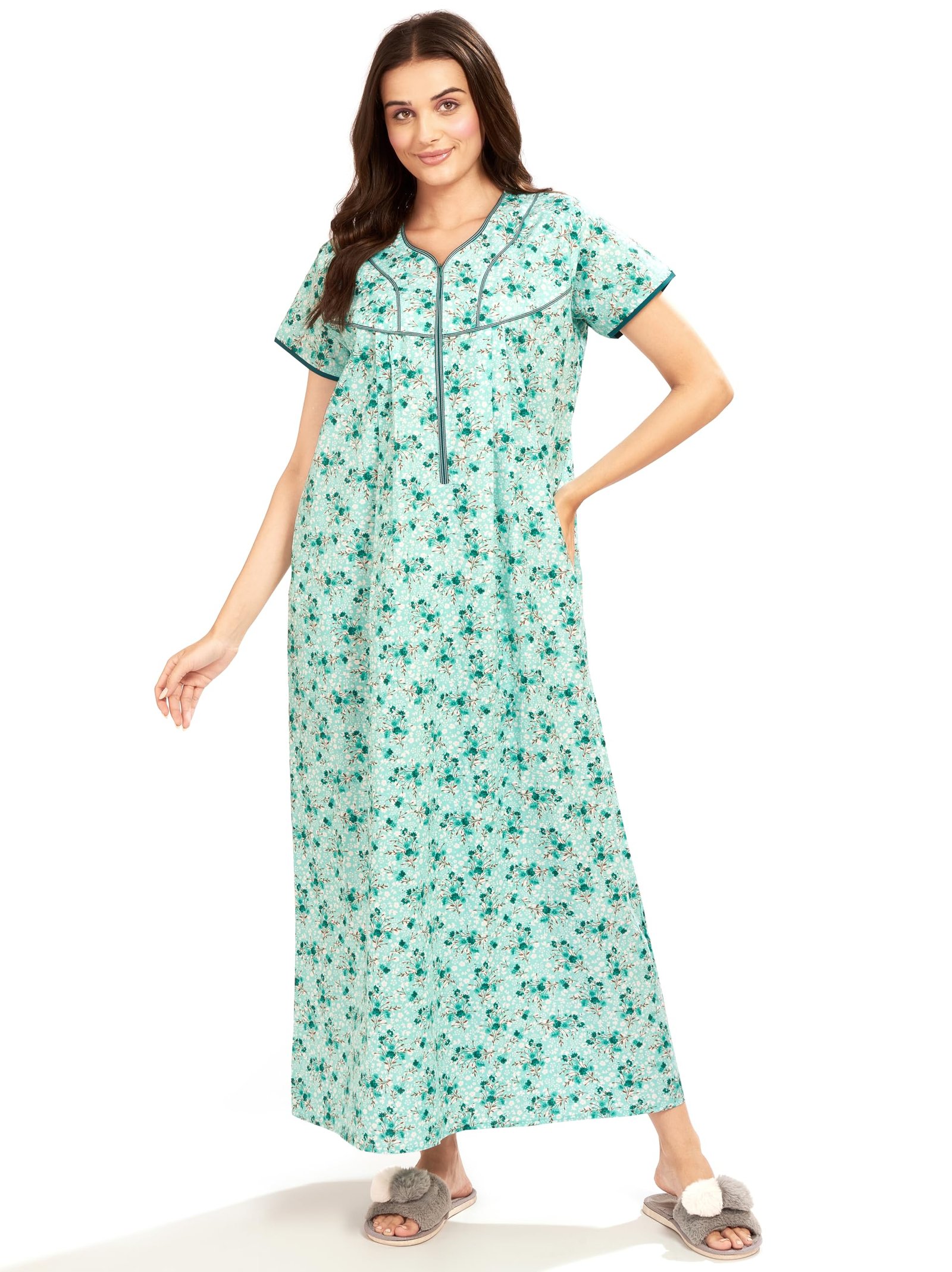 AV2 Women Printed Cotton Nightwear Nighty Maxi