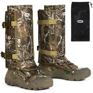 GearOZ Snake Gaiters Snake Guards, Waterproof Snake Chaps Snake Bite Protection for Lower Legs, Snake Proof Gaiters Fit for Men & Women, Adjustable Size for Hunting Hiking and Farm Working
