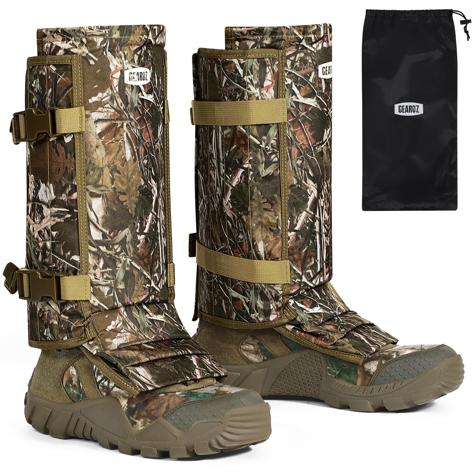 GearOZ Snake Gaiters Snake Guards, Waterproof Snake Chaps Snake Bite Protection for Lower Legs, Snake Proof Gaiters Fit for Men & Women, Adjustable Size for Hunting Hiking and Farm Working