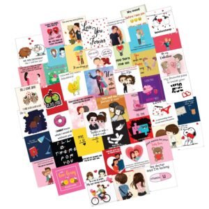 Festiko 48 Pieces Romantic Love Notes Greeting Cards for Valentine’s Day, Express Love, Marriage Proposal, Wedding, Engagement, LoveStory Romantic Cards