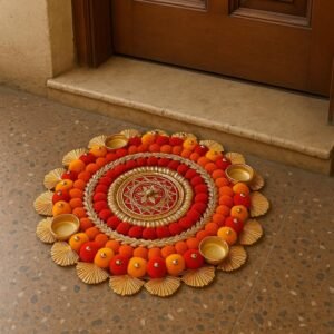 Flower Rangoli Set – Diwali Rangoli Decoration for Home|Rangoli Diya Decoration|Floor Decoration Items|Decor Items for Pooja|Divaalee & Festive Decoration Items|Diwali Decorative