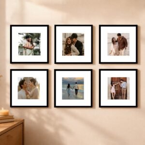 Art Street Premium Photo Frame for living room, Classic Aesthetic Design Photo Frames for Photograph, Art Work, Kids Room Set of 6 (8×8 Inch, Black)