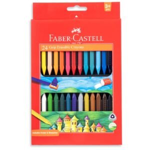 Faber-Castell Grip Erasable Crayon Set – Pack of 24 (Assorted)