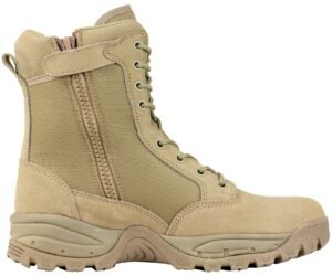 Maelstrom Men’s Tactical Work Boots with Side Zipper – Lightweight Leather Military Style, Comfortable, Durable and Breathable for Outdoors