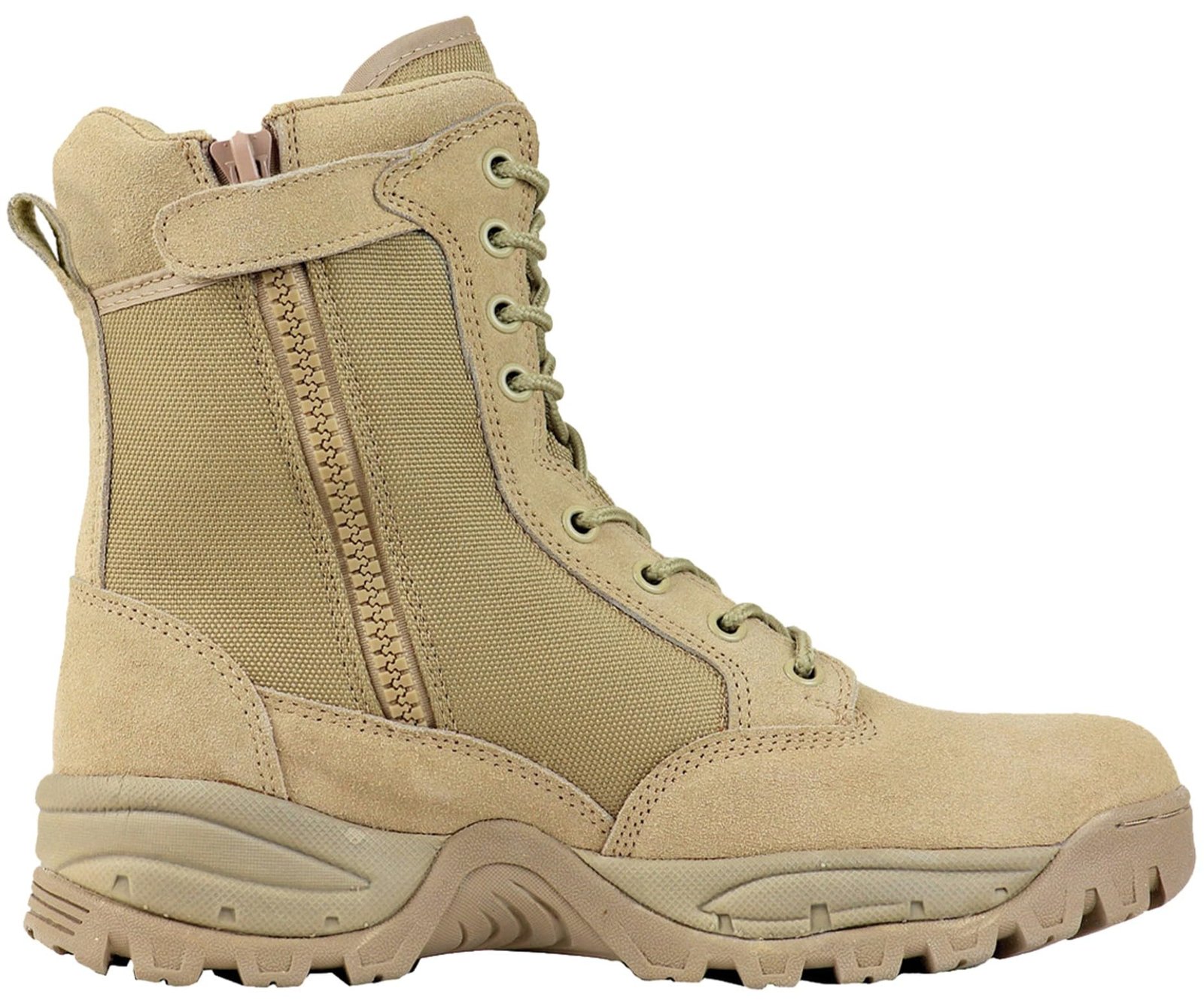 Maelstrom Men’s Tactical Work Boots with Side Zipper – Lightweight Leather Military Style, Comfortable, Durable and Breathable for Outdoors