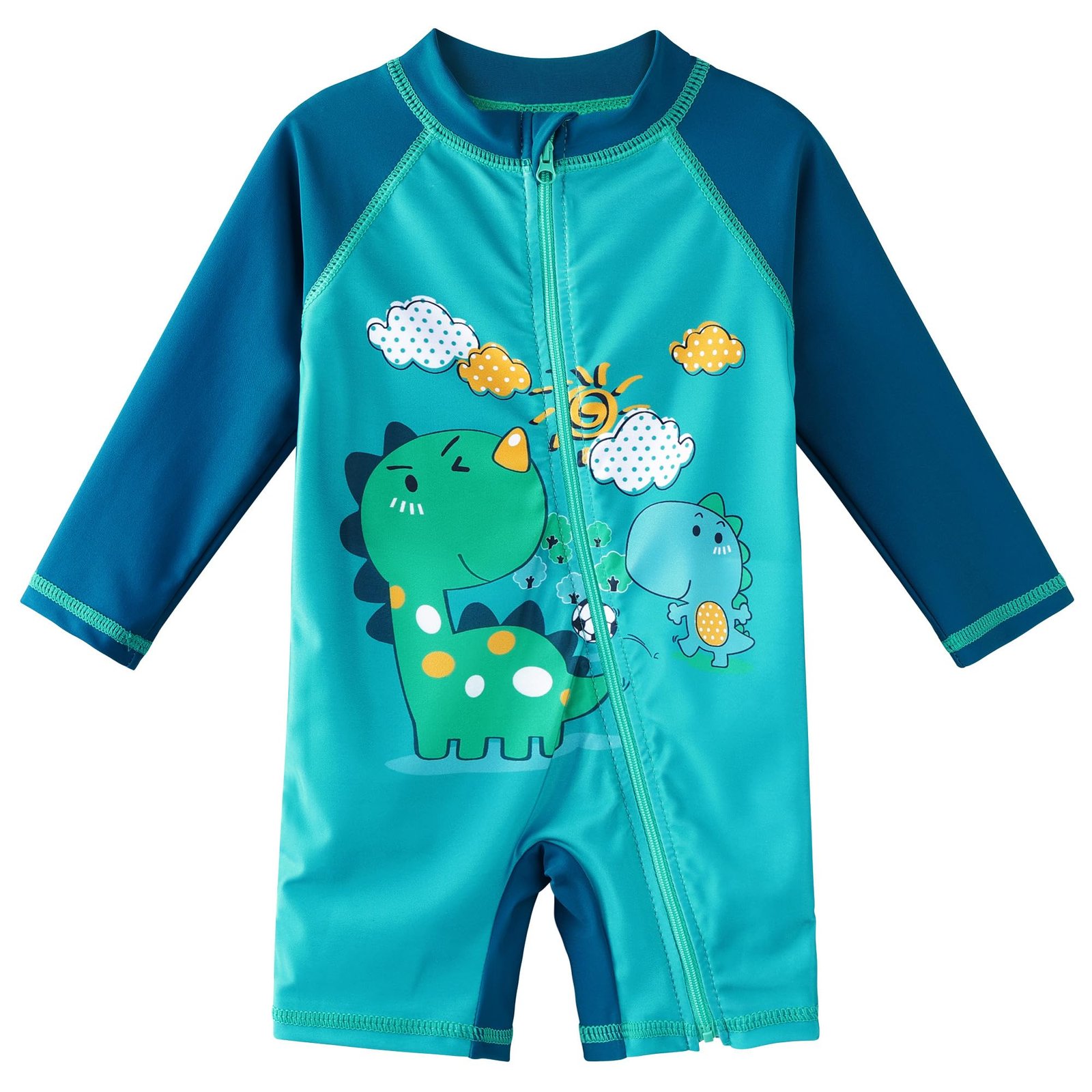 Girls Long Sleeve Zipper Rash Guard 1 Piece UPF 50+ Sun Protection