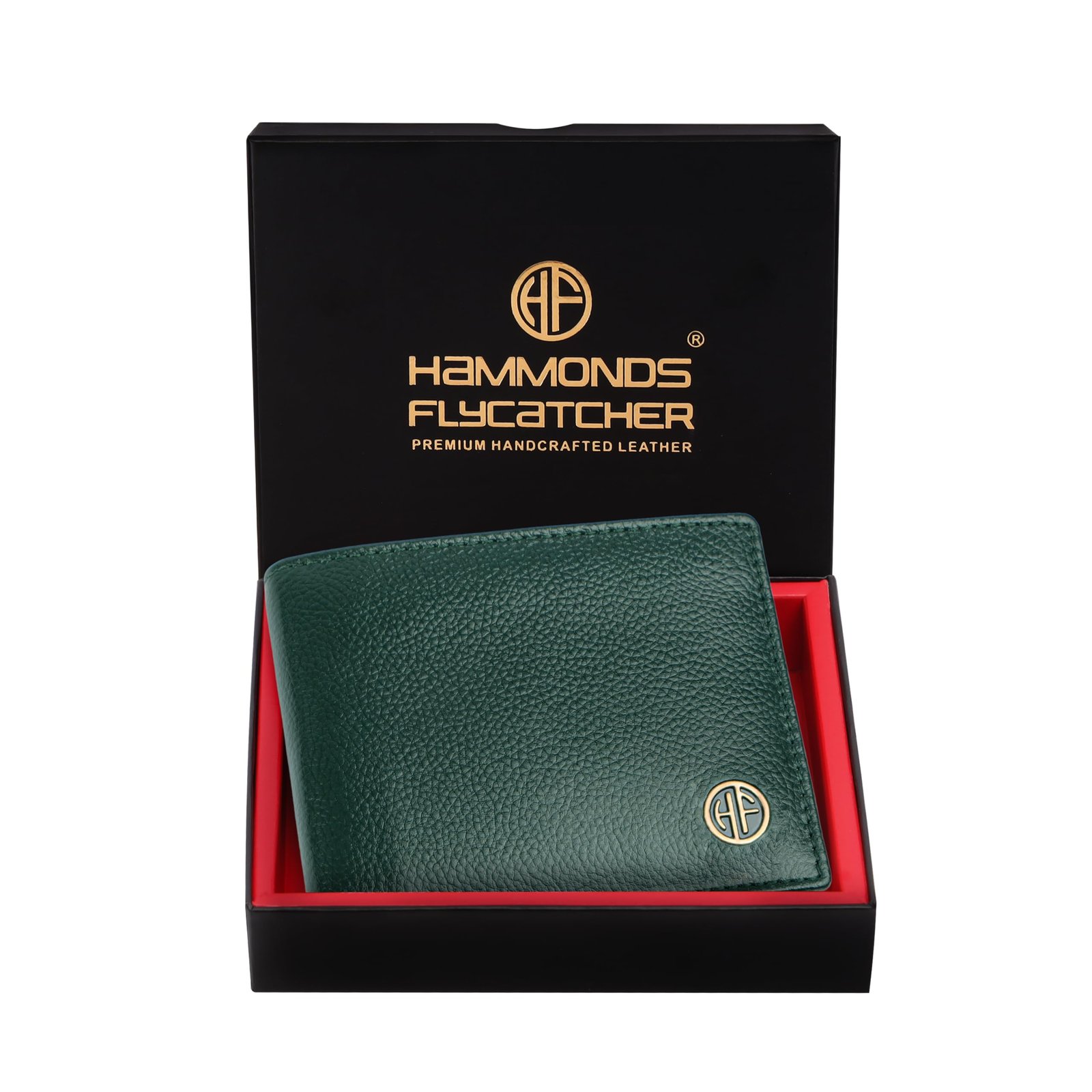 HAMMONDS FLYCATCHER RFID Protected Bi-Fold Wallet for Men Leather Original, Mens Wallet, Leather Wallets for Men, Classic Purse with 4 Card Slots, Coin Pocket, Gift for Mens – Green