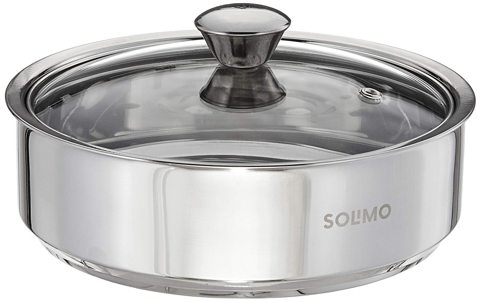 Solimo Stainless Steel Insulated Solid Roti Server, 1.2 L, Silver