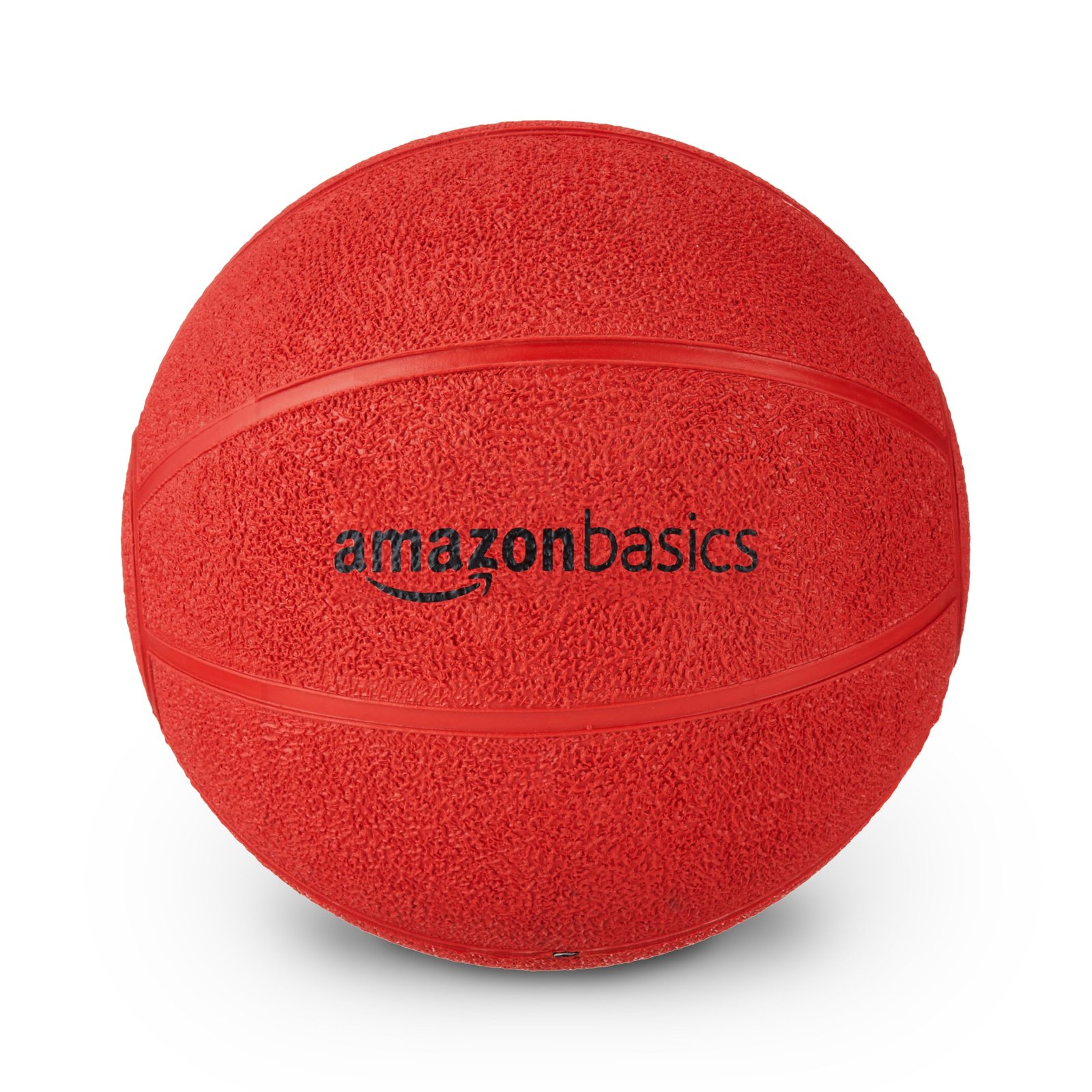 Amazon Basics Rubber Medicine Ball | 3 Kg | for Strength Training, Core Workouts, Endurance Training | Non-Slip Surface | Red