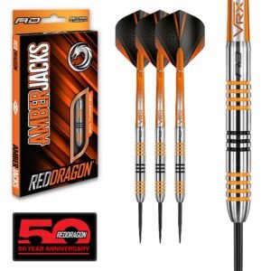 Red Dragon Amberjack 3: 22g – Tungsten Darts Set with Flights and Stems