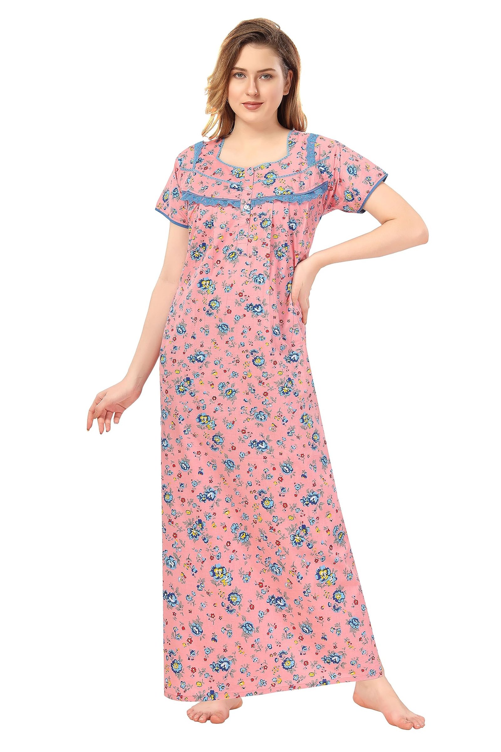 Soulemo Women Cotton Floor Length Nighty