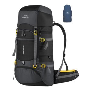TRAWOC GRITMAX 55 Litre Travel Bag Front & Top Open Backpack for Hiking Trekking Camping, Rucksack Bag for Men & Women with Rain Cover and Shoe Compartment SHK017, 3 Year Warranty