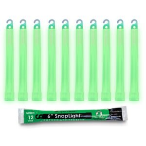 Cyalume Snaplight Premium Light Sticks, Green, 6″ Long, 12+ Hour Duration, Case Of 10