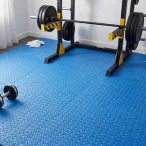 Amazon Basics EVA Foam Interlocking Puzzle Exercise Mat | 20 mm Extra Thick Cushioned Flooring | Set of 6 Tiles (60 x 60 cm each) | Anti-Slip Surface | Durable EVA Foam | Enhanced Floor Protection for Home Gym, Fitness & Play Areas | Blue