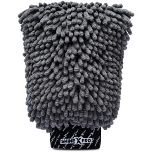 ShineXPro Chenille Microfiber Wash Mitt – Ultra Soft, Extra Plush, Dual Sided, Scratch Free and Super Absorbent Car Duster Gloves – Premium Car and Bike Washing Accessories