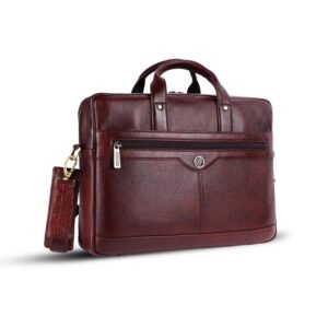 HAMMONDS FLYCATCHER Genuine Leather Office Bag for Men – 15.6 Inch Laptop Bag for Men, Adjustable Strap, Multi Compartments – Ideal for Office, Travel, Daily Use – 1 Year Warranty – Brown