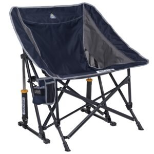 GCI Outdoor Pod Rocker Collapsible Rocking Chair & Outdoor Camping Chair, Indigo Blue