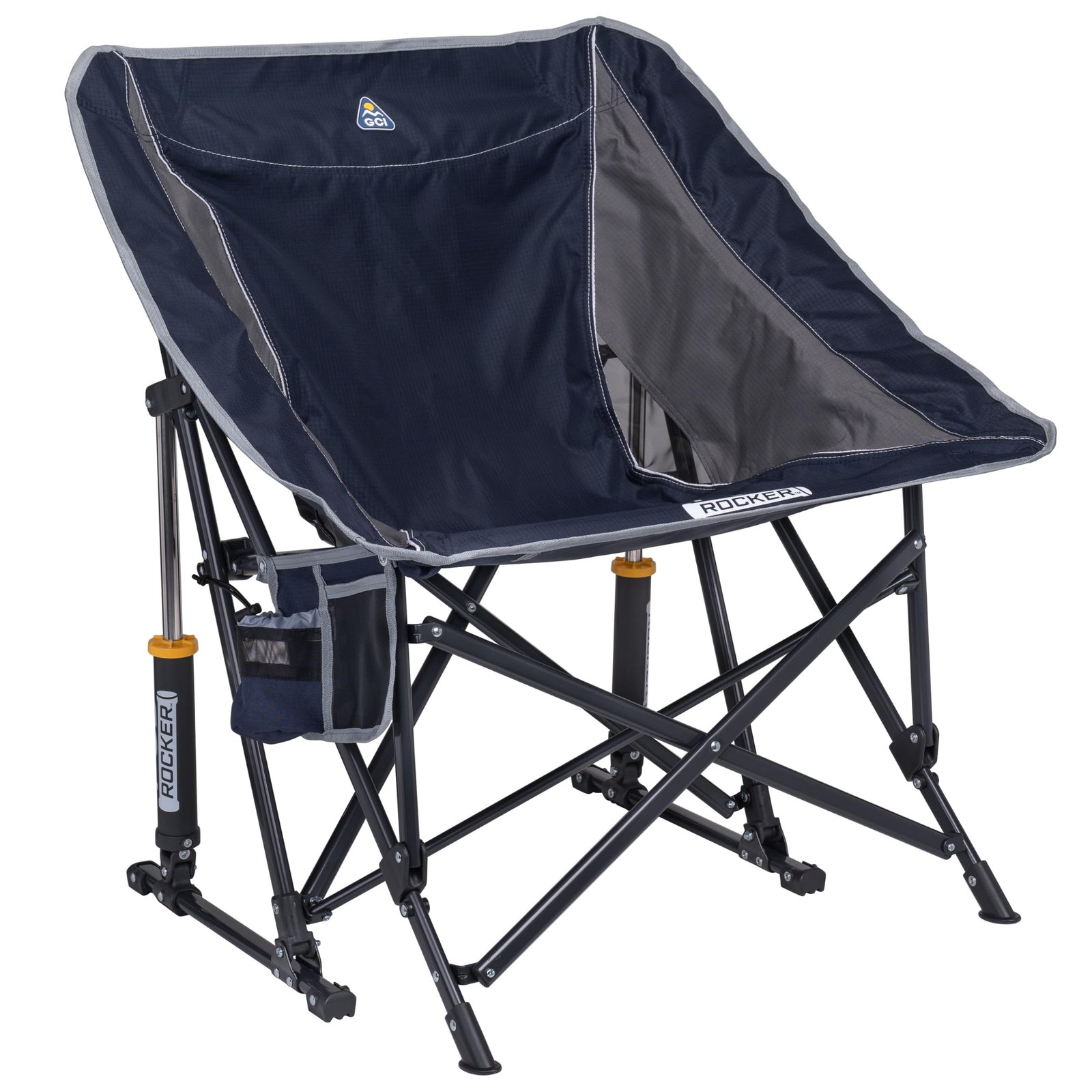 GCI Outdoor Pod Rocker Collapsible Rocking Chair & Outdoor Camping Chair, Indigo Blue
