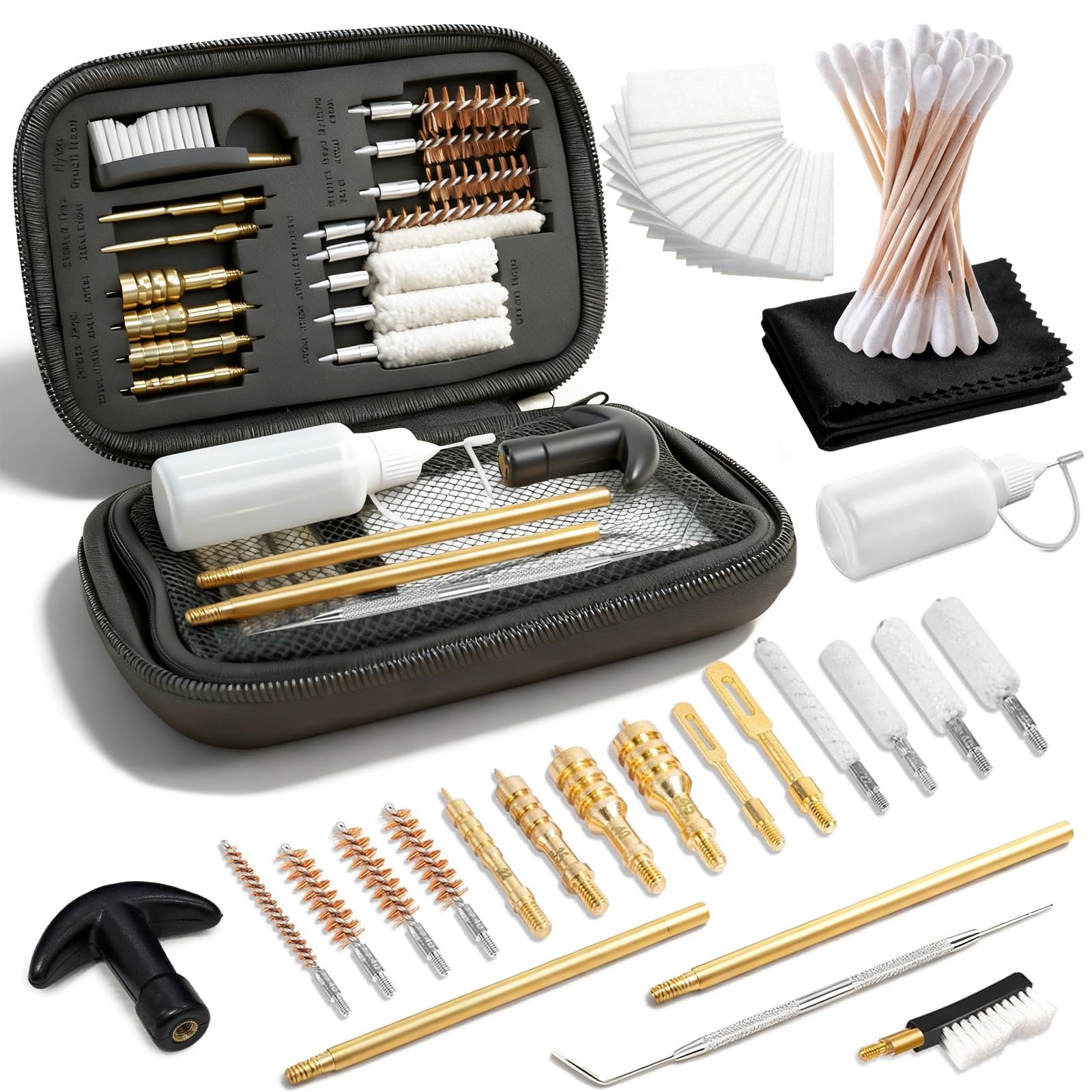 FQQF klola Universal Handgun Cleaning Kit 25 in 1 Gun Cleaning Kit for .22 .357/.38/9mm .40 .45 Caliber Gun Brush Tools Gun Accessories Great Gifts for Men Women Husband Boyfriend