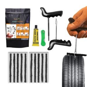 GRAND PITSTOP Universal Tubeless Tyre Puncture Kit |Strip-Based (Pack of 10 pcs) | Flat Tyre Repair Tool for Cars, Bikes, Trucks, Autos | Easy to Use | Emergency Tire Kit for On-The-Go Repairs