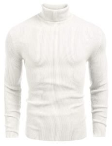 DENIMHOLIC Men’s Cotton Turtle Neck Sweater, High Neck Sweater for Man