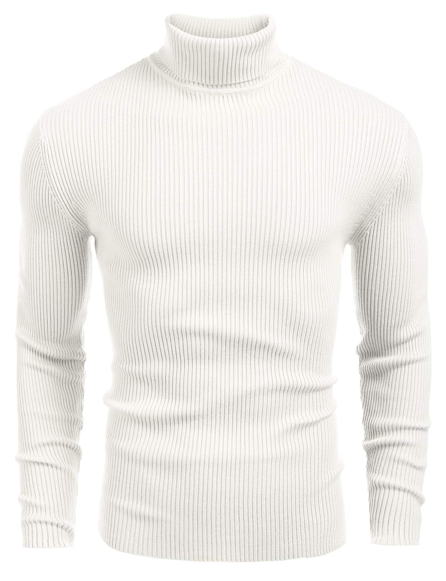 DENIMHOLIC Men’s Cotton Turtle Neck Sweater, High Neck Sweater for Man