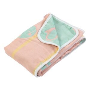 LuvLap 100% Muslin Cotton 6 Layer Baby Blanket/Baby Quilt for Newborn to 3 Years, Soft,Hypoallergenic, Breathable Quilt with Reversible Design, Nursery Crib Blanket, Shower Gift,Green Giraffe