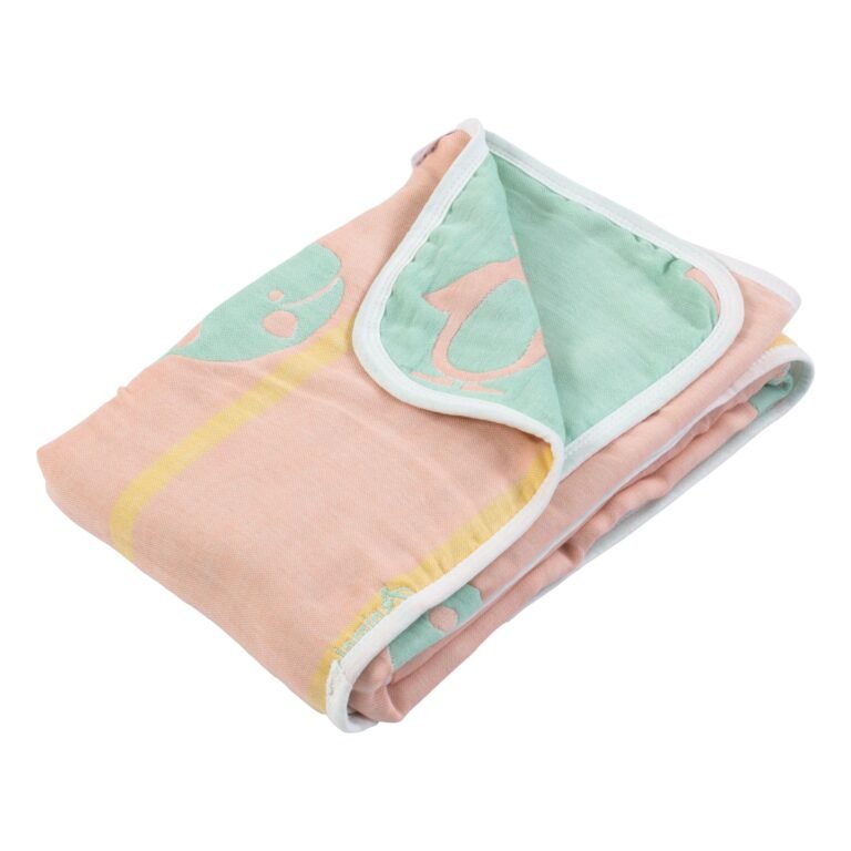 LuvLap 100% Muslin Cotton 6 Layer Baby Blanket/Baby Quilt for Newborn to 3 Years, Soft,Hypoallergenic, Breathable Quilt with Reversible Design, Nursery Crib Blanket, Shower Gift,Green Giraffe