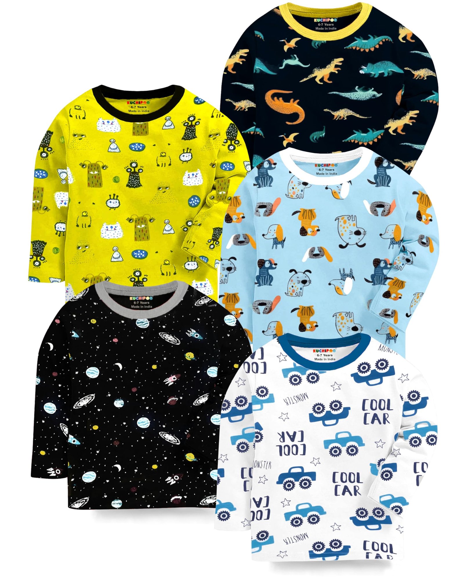 Kuchipoo Baby Girl & Baby Boy Regular Fit Cotton T-Shirt