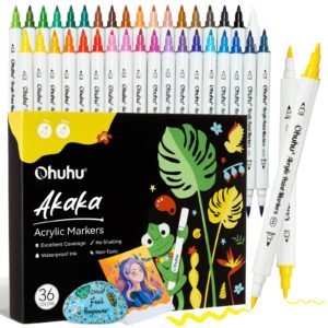Ohuhu Acrylic Markers Set 36 Colors Brush & Fine Dual Tips – Akaka