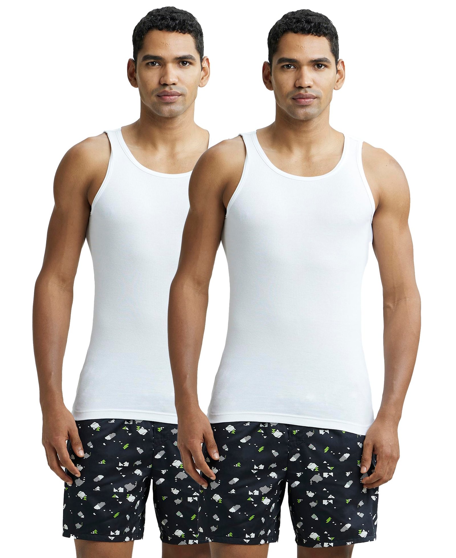 Jockey 8823 Men Super Combed Cotton Rib Round Neck Sleeveless Vest with StayFresh Properties_(Pack of 2) Regular Fit