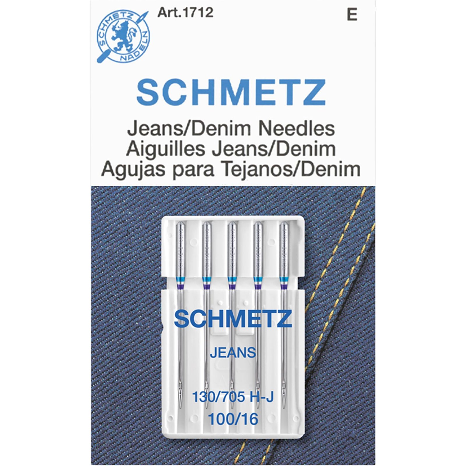 Euro-Notions 1712Jean & Denim Machine Needles-Size 16/100 5/Pkg