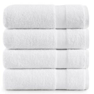 Lane Linen 100% Cotton 4 Pack Bath Sheets (35″x66″) – Ring Spun, Extra