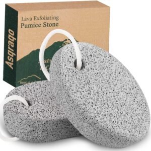 2PCS Natural Pumice Stone for Feet – Asqraqo Lava Pedicure Tools Hard Skin Callus Remover for Feet and Hands – Natural Foot File Exfoliation to Remove Dead Skin, and Callusess